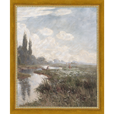 SA357-RIVERSIDE Hand framed in a transitional gold frame. Finished Size: W 9.25 in x H 11.25 in