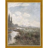 SA357-RIVERSIDE Hand framed in a transitional gold frame. Finished Size: W 10.25 in x H 13.25 in