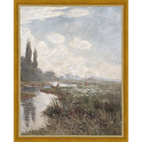 SA357-RIVERSIDE Hand framed in a transitional gold frame. Finished Size: W 12.25 in x H 15.25 in