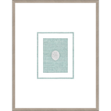 NG001-BACCHANAL WOMAN Shadow Box framed in an antiqued silver frame on a green hemp mat. Finished Size: W 18.00 in x H 23.00 in