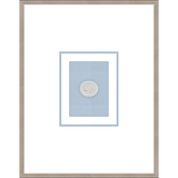 NG002-CHARIOT Shadow Box framed in an antiqued silver frame on a fountain blue mat. Finished Size: W 18.00 in x H 23.00 in