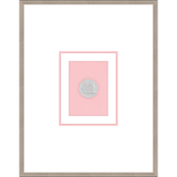 NG003-COLISEUM Shadow Box framed in an antiqued silver frame on a blush pink mat. Finished Size: W 18.00 in x H 23.00 in