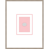 NG008-LION AND POSEIDON Shadow Box framed in an antiqued silver frame on a blush pink mat. Finished Size: W 18.00 in x H 23.00 in
