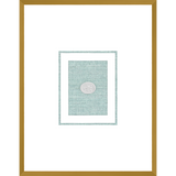NG008-LION AND POSEIDON Shadow Box framed in an antiqued gold frame on a green hemp mat. Finished Size: W 18.00 in x H 23.00 in