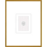 NG010-MEDUSA LEFT FACING Shadow Box framed in an antiqued gold frame on a white raglin mat. Finished Size: W 18.00 in x H 23.00 in
