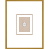 NG010-MEDUSA LEFT FACING Shadow Box framed in an antiqued gold frame on a natural linen mat. Finished Size: W 18.00 in x H 23.00 in