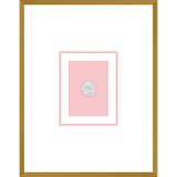 NG010-MEDUSA LEFT FACING Shadow Box framed in an antiqued gold frame on a blush pink mat. Finished Size: W 18.00 in x H 23.00 in