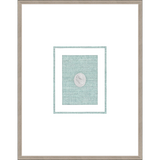 NG013-NOBLE WOMAN Shadow Box framed in an antiqued silver frame on a green hemp mat. Finished Size: W 18.00 in x H 23.00 in