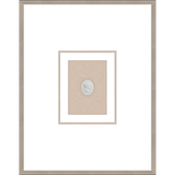 NG015-ROMAN WOMAN Shadow Box framed in an antiqued silver frame on a natural linen mat. Finished Size: W 18.00 in x H 23.00 in