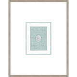 NG015-ROMAN WOMAN Shadow Box framed in an antiqued silver frame on a green hemp mat. Finished Size: W 18.00 in x H 23.00 in