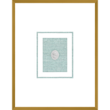 NG015-ROMAN WOMAN Shadow Box framed in an antiqued gold frame on a green hemp mat. Finished Size: W 18.00 in x H 23.00 in