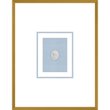 NG015-ROMAN WOMAN Shadow Box framed in an antiqued gold frame on a fountain blue mat. Finished Size: W 18.00 in x H 23.00 in