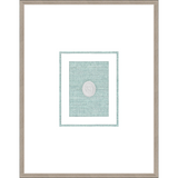 NG016-TRIO OF NYMPHS Shadow Box framed in an antiqued silver frame on a green hemp mat. Finished Size: W 18.00 in x H 23.00 in