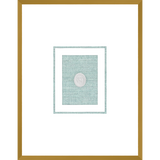 NG016-TRIO OF NYMPHS Shadow Box framed in an antiqued gold frame on a green hemp mat. Finished Size: W 18.00 in x H 23.00 in