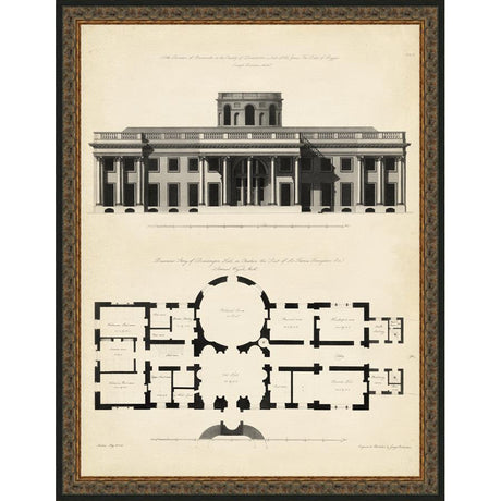 ANTIQUE FAÇADE AND PLAN I - Kings Fine Art & Decor
