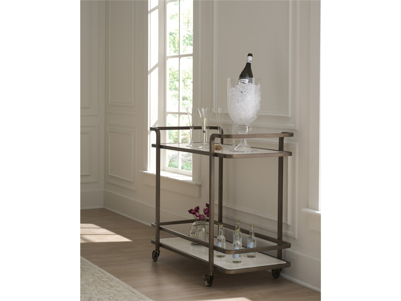 Aged Gold Bar Cart