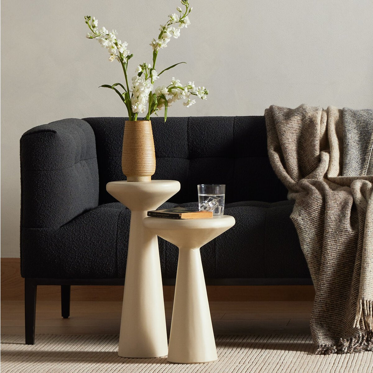 Ravine Concrete Accent Tables, Set Of 2 - Kings Fine Art & Decor