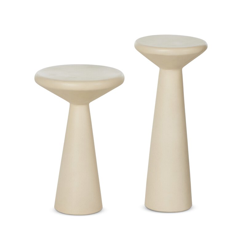 Ravine Concrete Accent Tables, Set Of 2 - Kings Fine Art & Decor