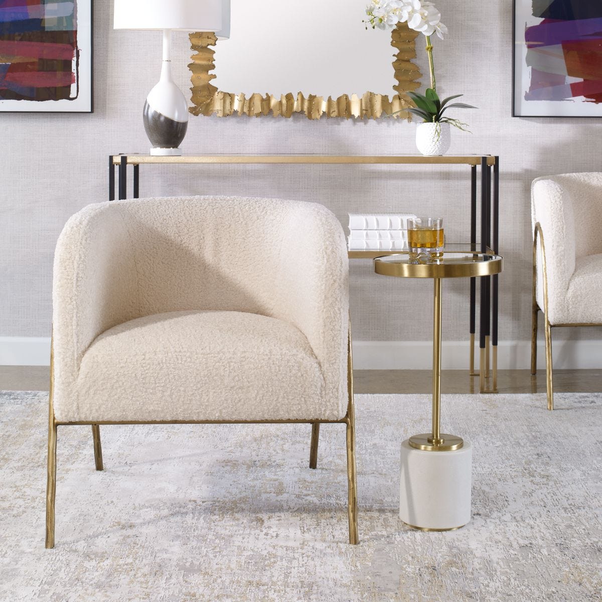 Jacobsen Accent Chair, Natural Shearling