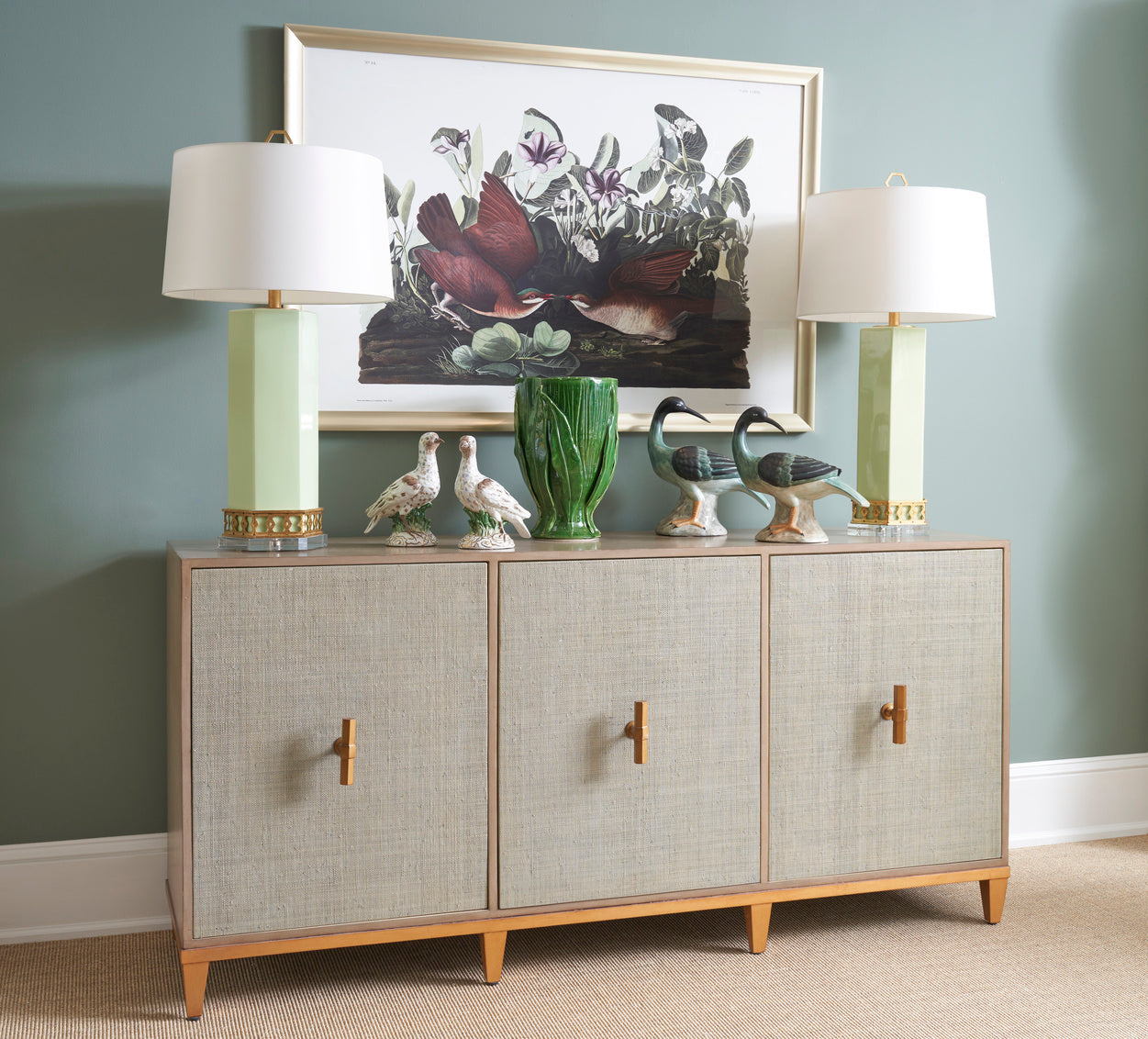 Umbria Footed Vase - Green