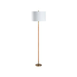 Amelia Rattan Floor Lamp - Aged Brass
