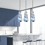 Windswept Blue & White, 1 Lt Mini Pendant