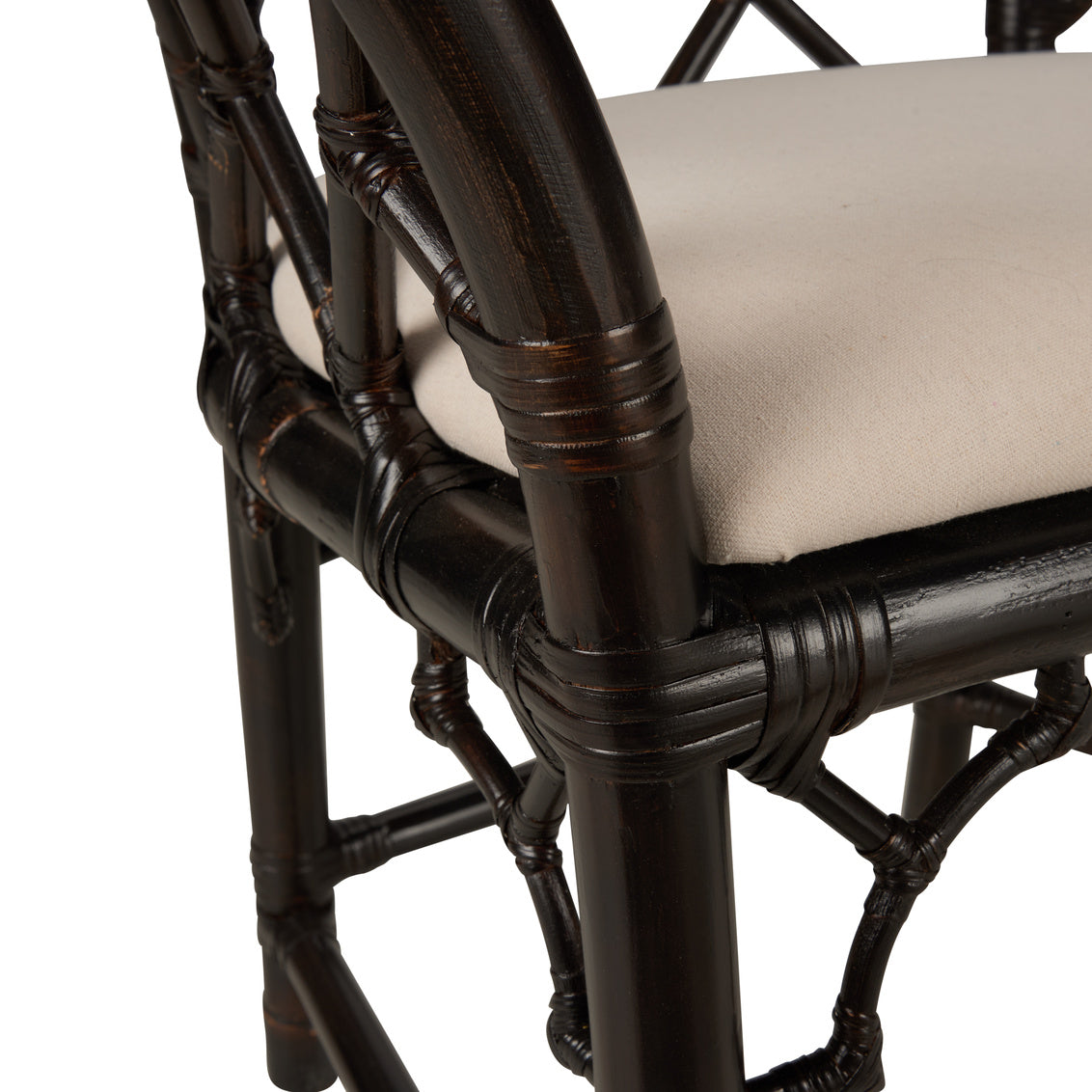 Chippendale Bamboo Arm Chair - Cracked Pepper