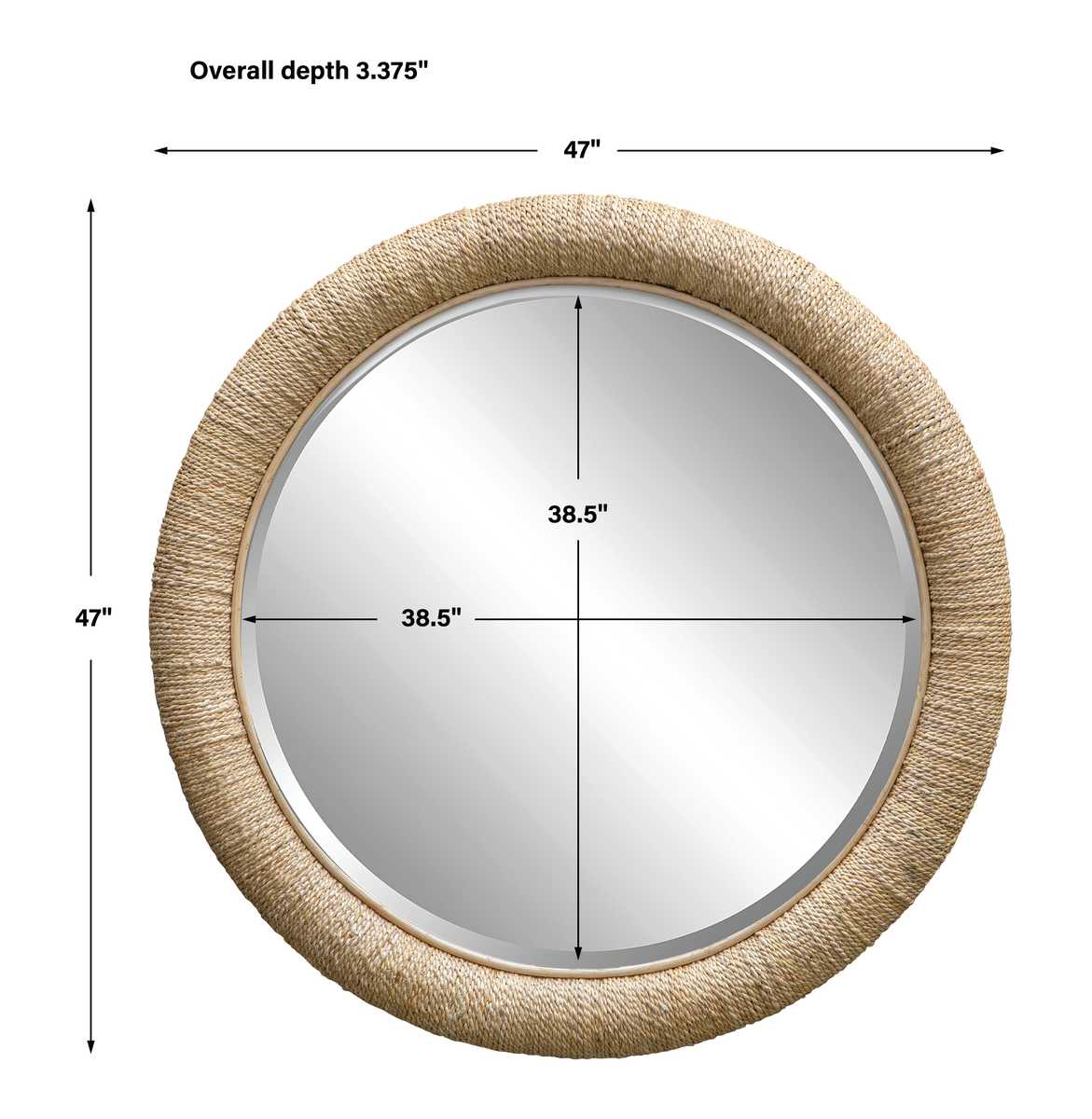 Mariner Round Mirror, Natural