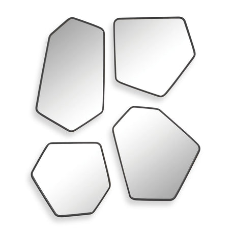Linneah Mirrors, Black, S/4 - Kings Fine Art & Decor