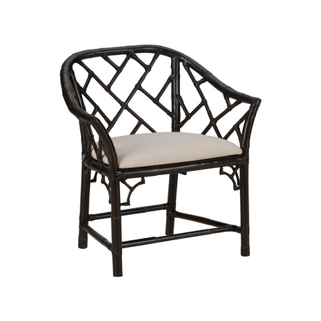 Chippendale Bamboo Arm Chair - Cracked Pepper