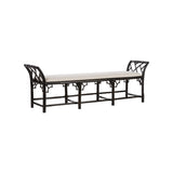 Chippendale Bamboo Regency Bench - Cracked Pepper