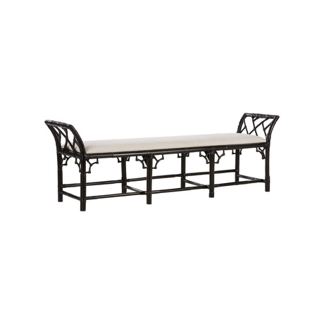 Chippendale Bamboo Regency Bench - Cracked Pepper