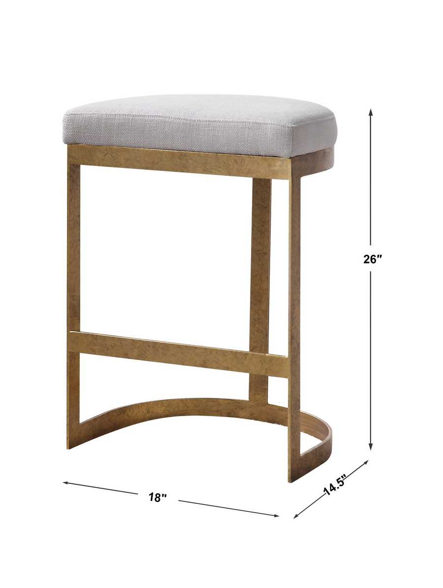 Ivanna Counter Stool, Gold - Beige
