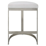 Ivanna Counter Stool, Silver - White