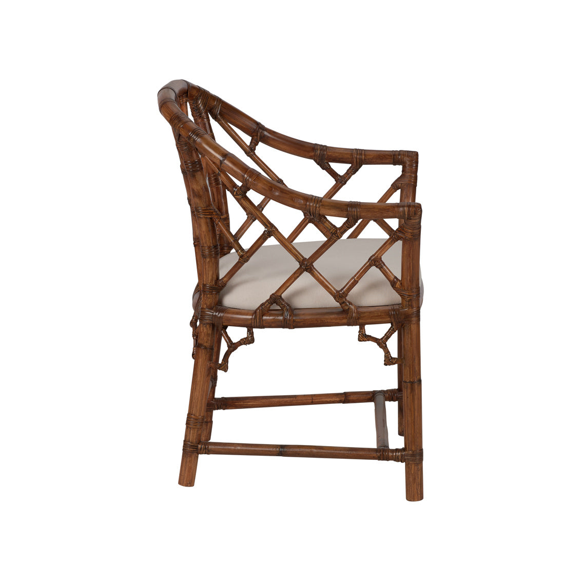 Chippendale Bamboo Arm Chair - Brown