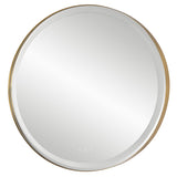 Crofton Lighted Round Mirror, Brass