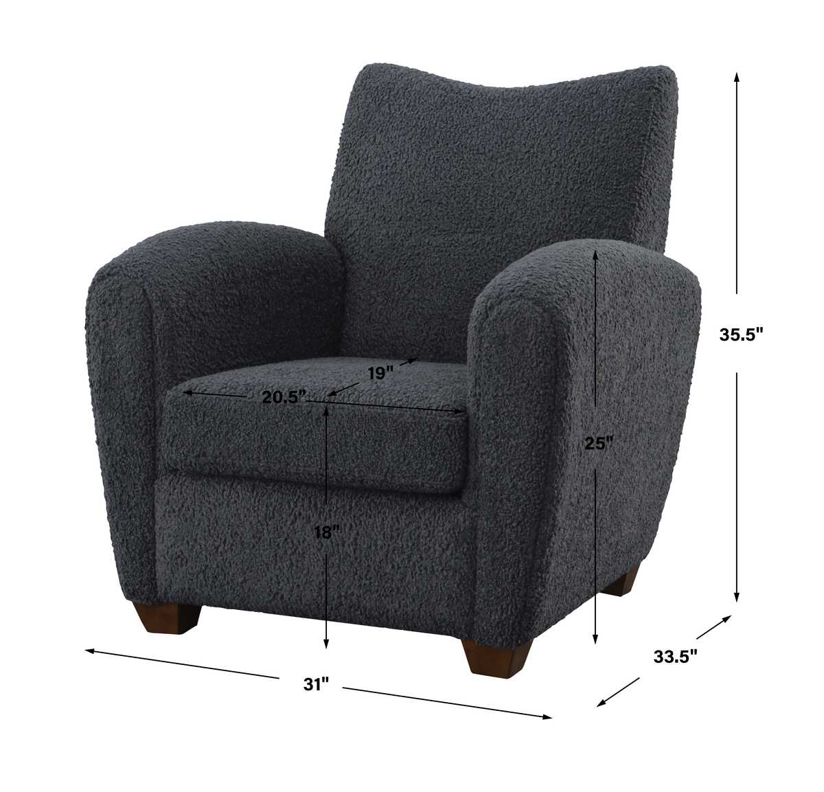 Teddy Accent Chair, Slate