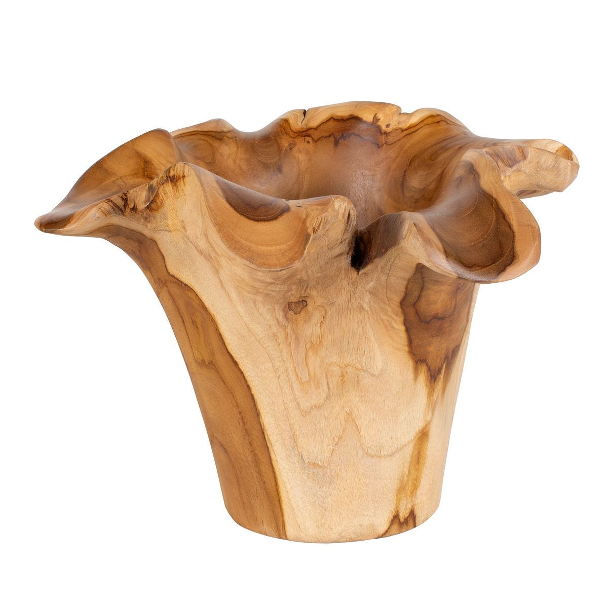 Teak Flow Outdoor Bowl, Natural