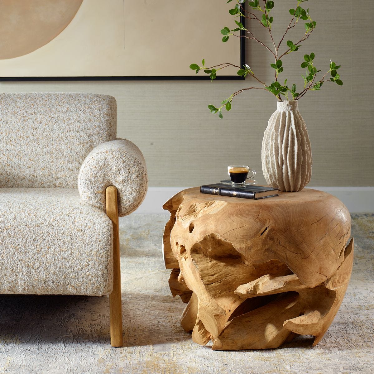 Sola Side Table, Bleached