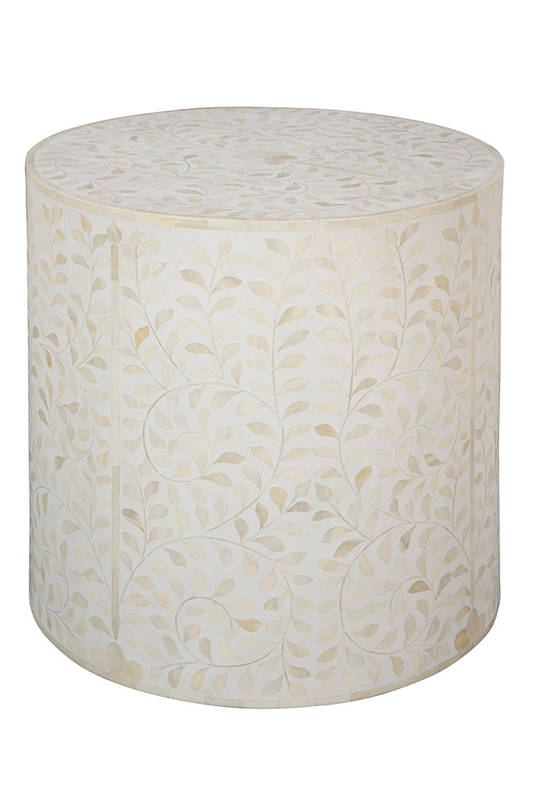 White Shell End Table - Kings Fine Art & Decor