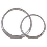 Orbits Ring Sculptures, Nickel, S/2 - Kings Fine Art & Decor