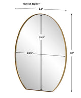 Cabell Oval Mirror, Brass