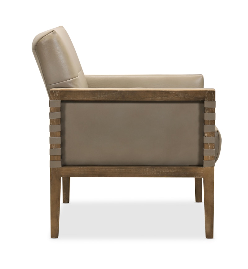 Hooker Furniture Carverdale Leather Club Chair w/Wood Frame CC401-082