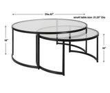 Rhea Nesting Coffee Tables, Black, S/2