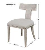 Idris Armless Chair, White, 2 Per Box, Priced Each