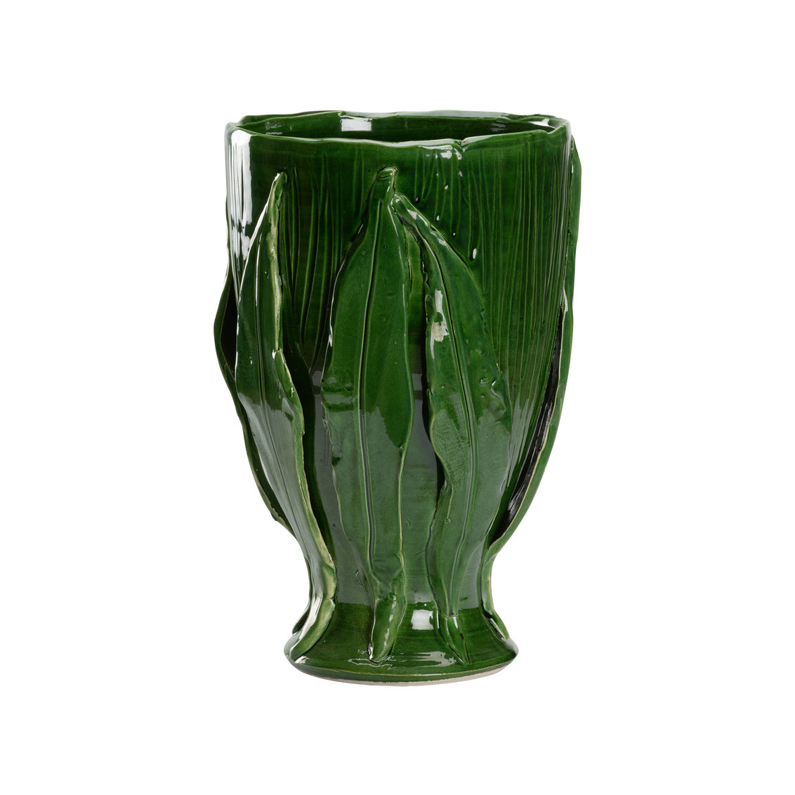 Umbria Footed Vase - Green