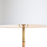 Amelia Rattan Floor Lamp - Aged Brass