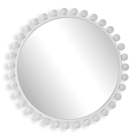 Cyra Round Mirror, White - Kings Fine Art & Decor