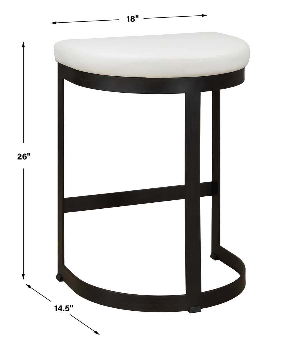Ivanna Counter Stool, Black - White