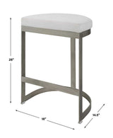 Ivanna Counter Stool, Silver - White